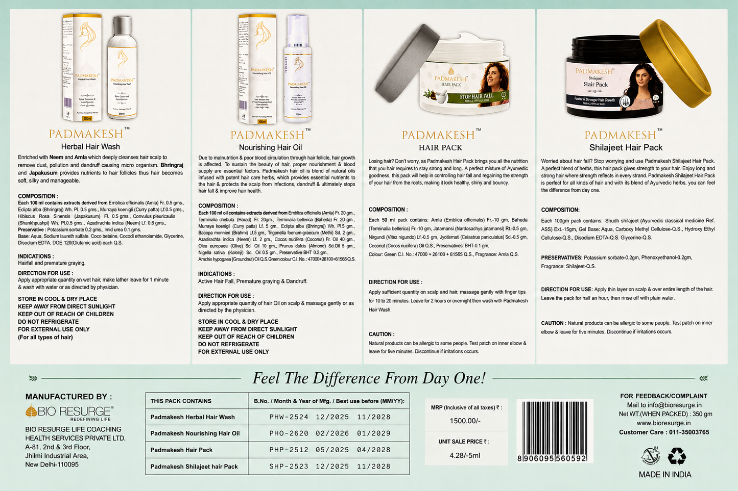 Ayurvedic Hair Spa & Hair Fall Control Kit For Men & Women