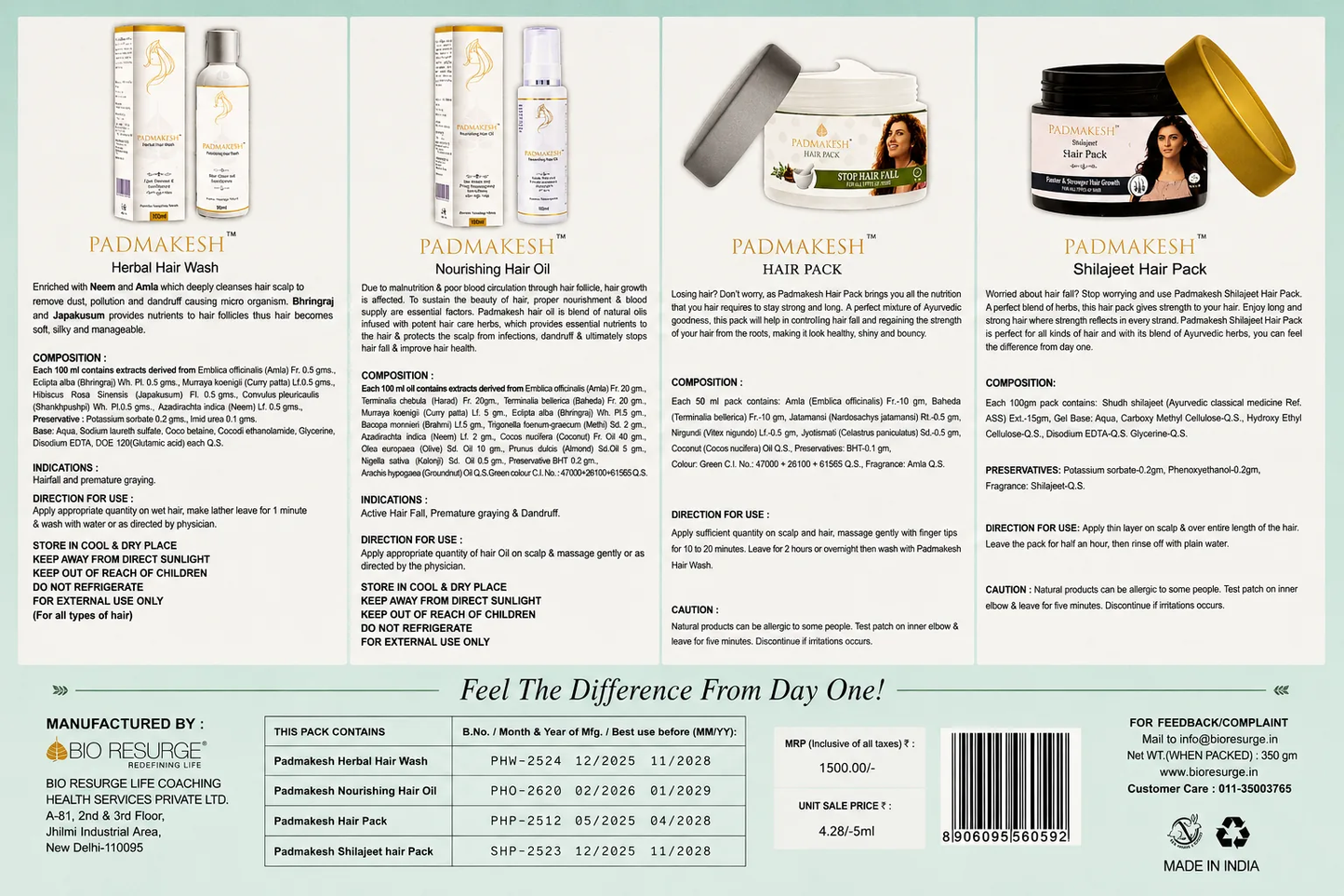 Ayurvedic Hair Spa & Hair Fall Control Kit For Men & Women