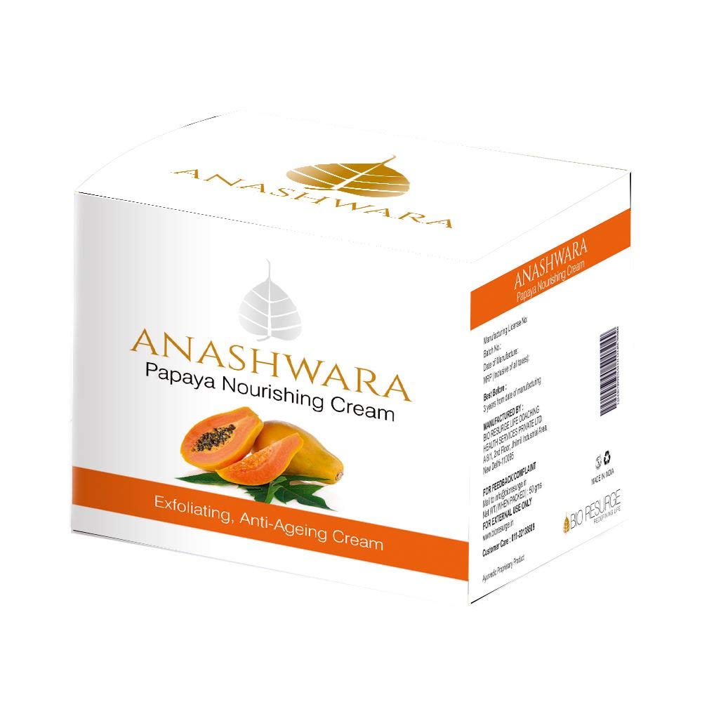 Anashwara Papaya Skin Nourishing Cream for exfoliating and anti-aging 50 gms