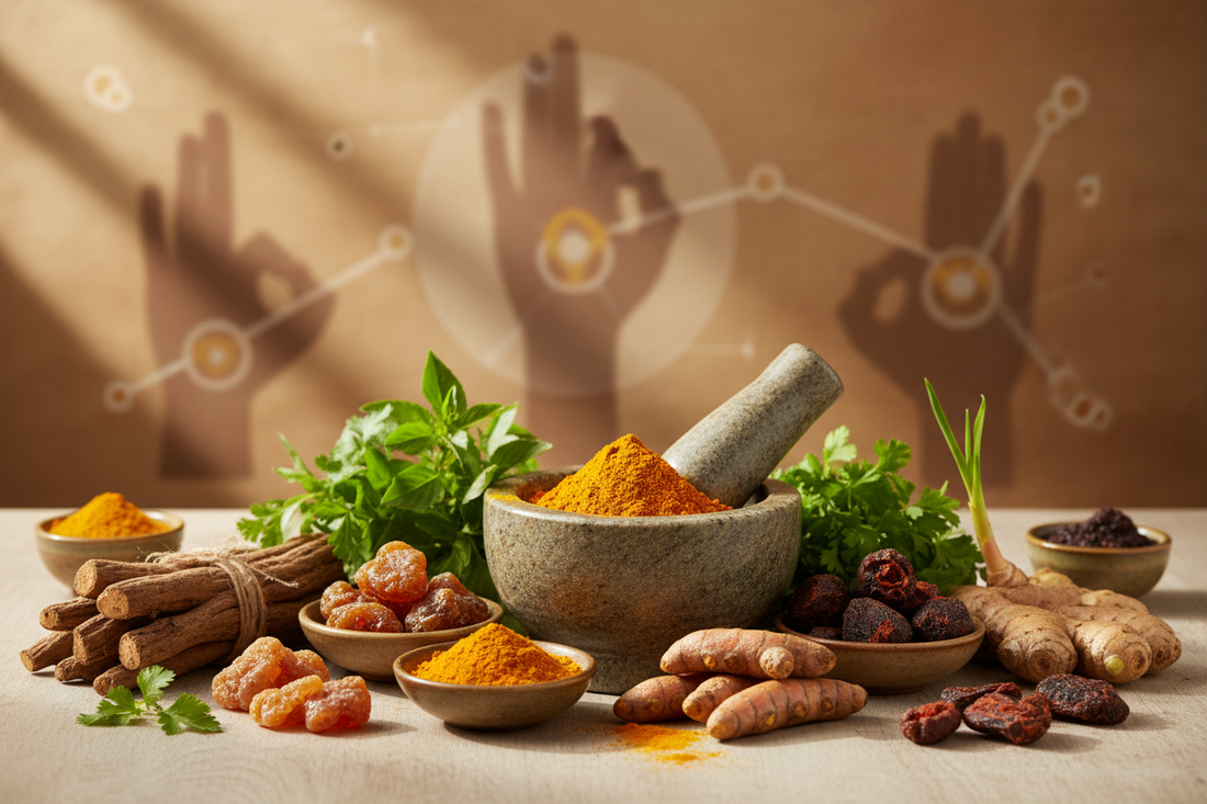 Ayurvedic joint support supplements with guggulu and shallaki herbs
