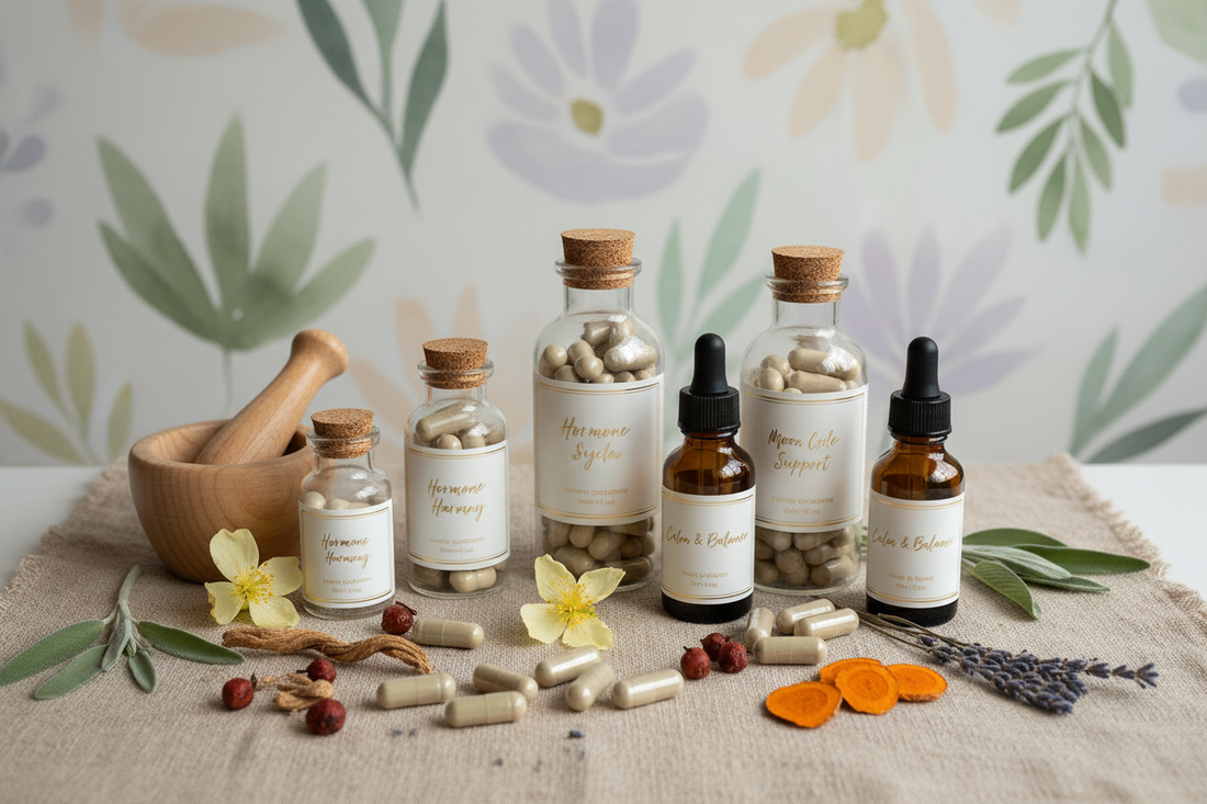 Ayurvedic supplements for irregular periods and hormone balance with shatavari and ashwagandha