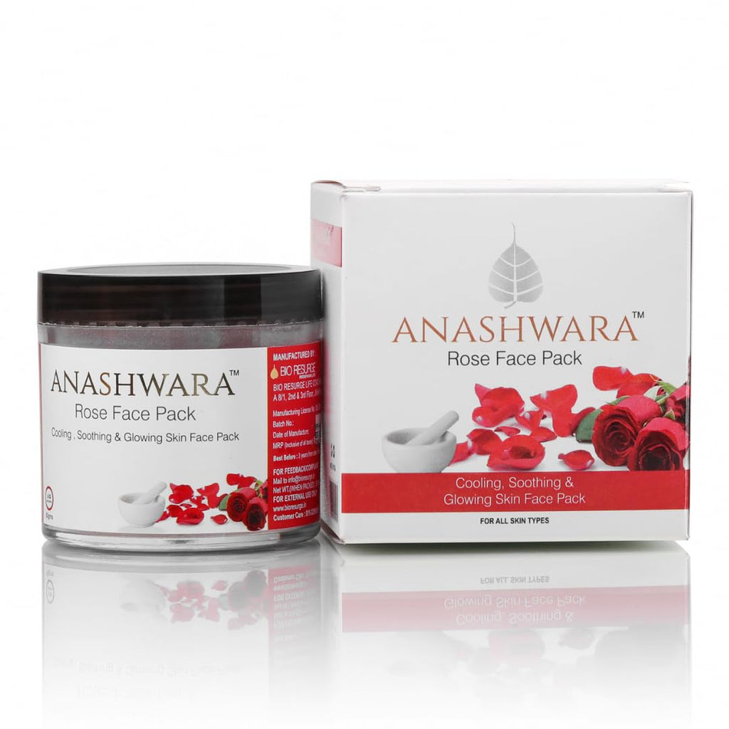 Anashwara Glow Rose Face Pack For Rosy And Glowing Skin Reduces Wrinkles Dark Spots.
