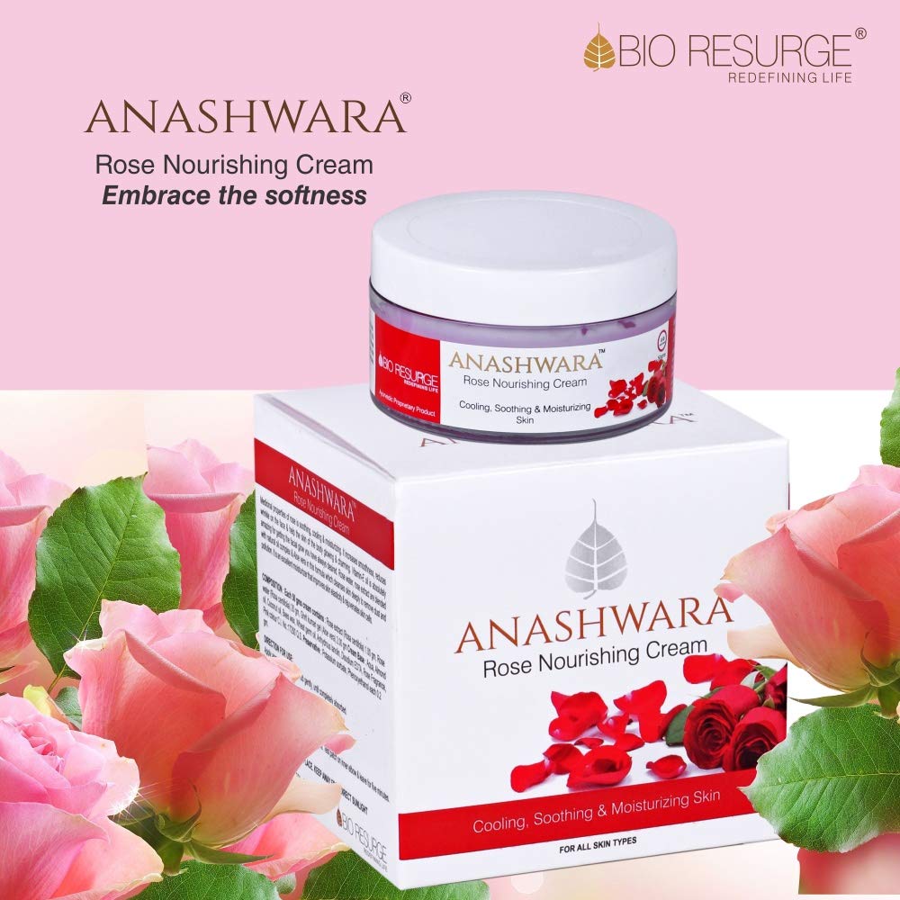 Anashwara Natural Rose Nourishing Cream for Soft, Smooth Skin & Blemish Marks
