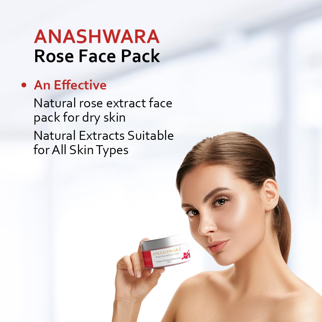 Anashwara Glow Rose Face Pack For Rosy And Glowing Skin Reduces Wrinkles Dark Spots.