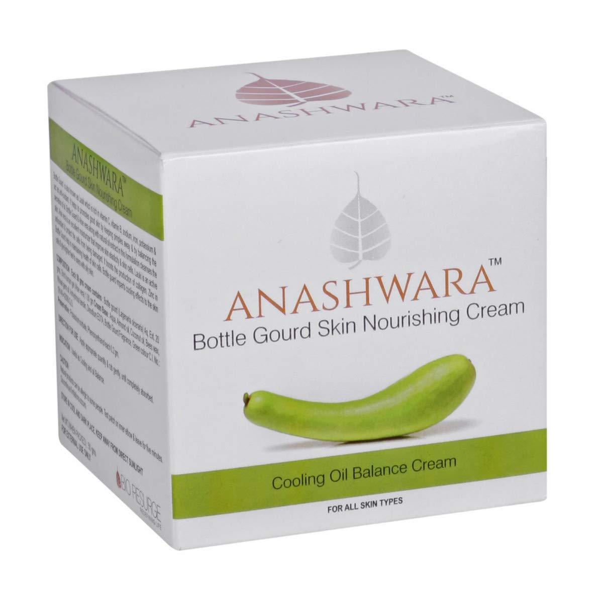 Anashwara Bottle Gourd Skin Nourishing Cream for Oil Balance and Cooling, 50 gms