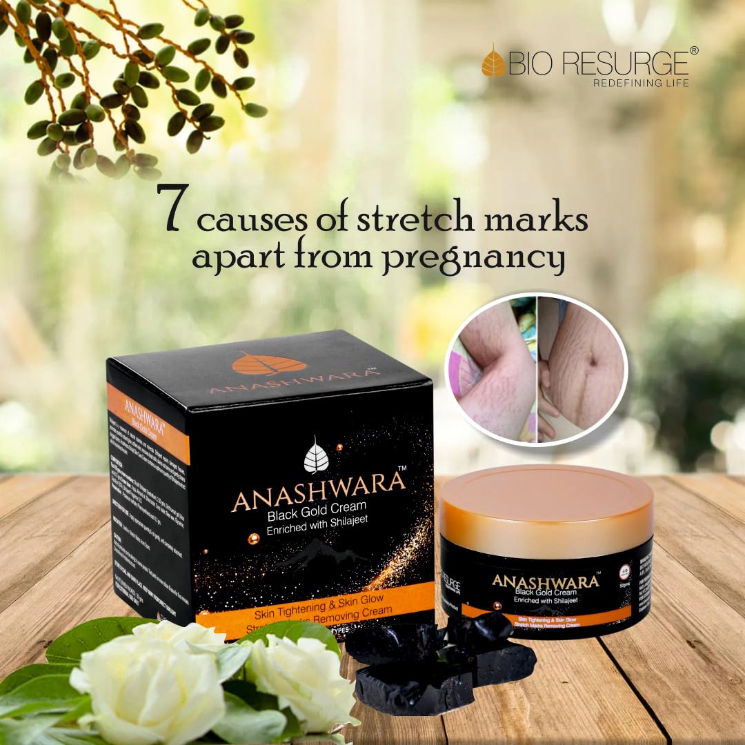 Black Gold Shilajit Cream||For Reducing Stretch Marks||Scars after Pregnancy||Weight loss||50Gm