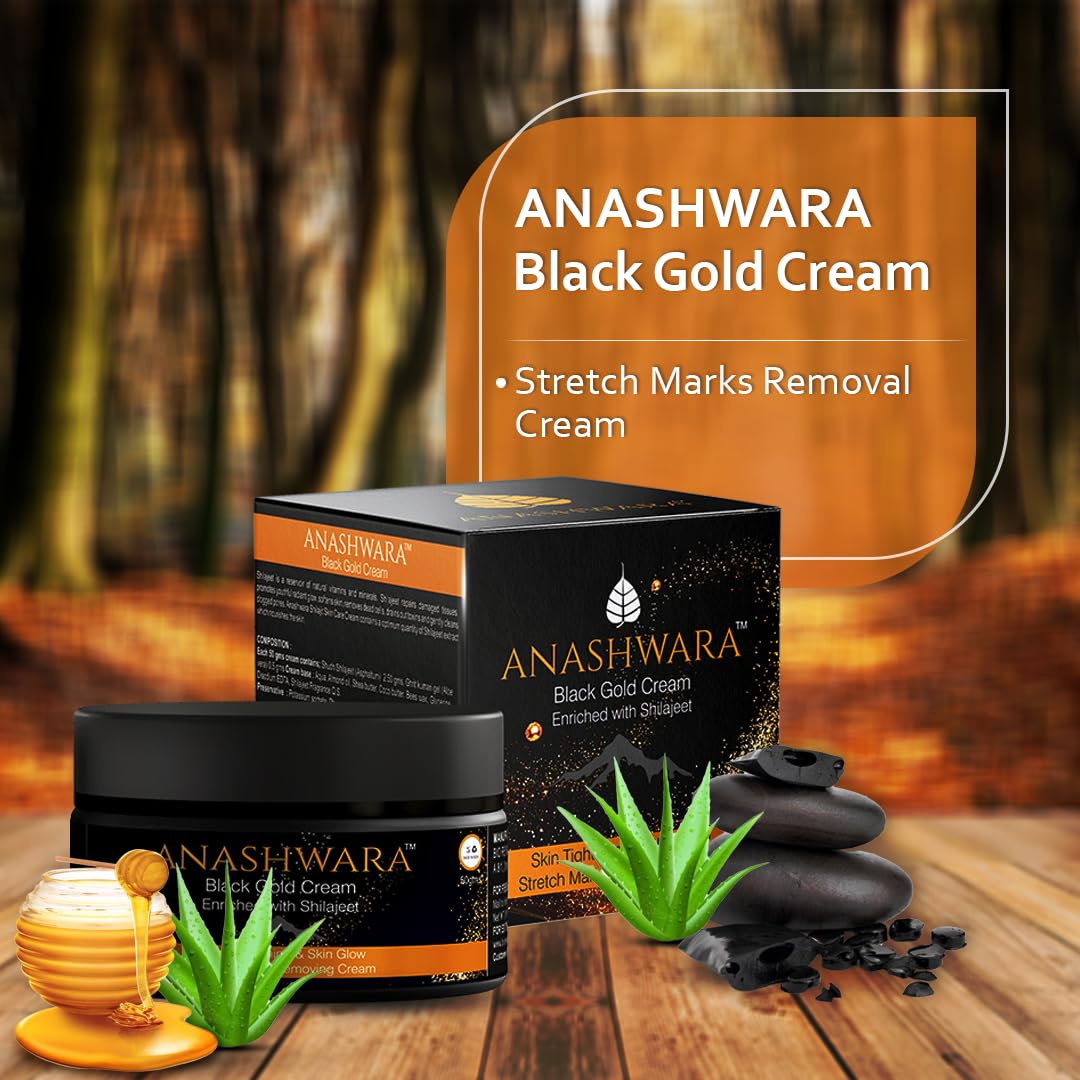 Black Gold Shilajit Cream||For Reducing Stretch Marks||Scars after Pregnancy||Weight loss||50Gm