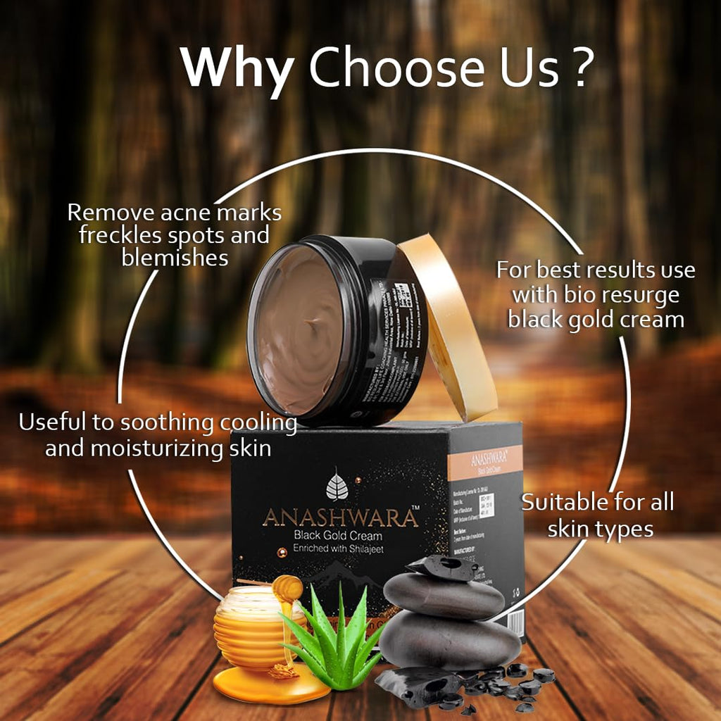 Black Gold Shilajit Cream for Skin Care | Nirogam