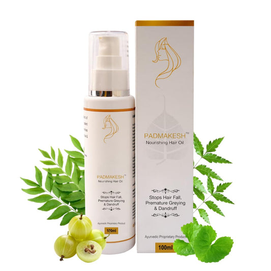 Padmakesh Nourishing Hair Oil Helpfull in hairfall control with Natural Herbs Extracts (Amla, Bhringraj, Curry leaves, Neem) Promote shiny, voluminous hair/ stop hairfall, itchy scalp/ pure 100% natural (100 ml)