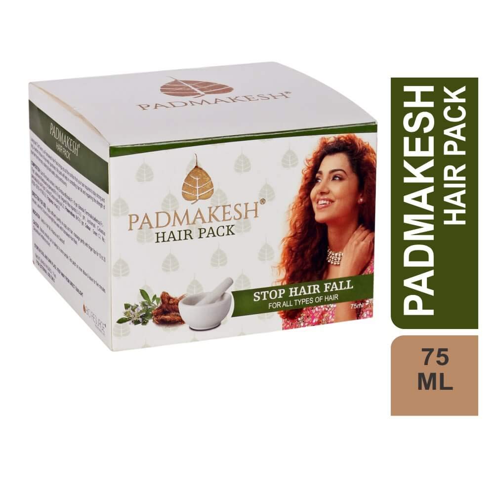 Padmakesh Hair Pack made with potent ayurvedic herbs like amla, baheda, jatamansi, nirguni and coconut oil to control Hair fall and remove dandruff