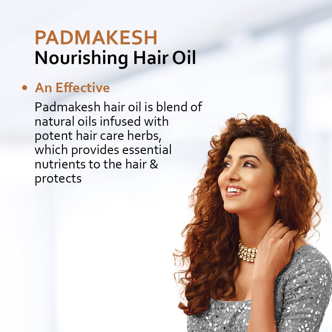 Padmakesh Nourishing Hair Oil Helpfull in hairfall control with Natural Herbs Extracts (Amla, Bhringraj, Curry leaves, Neem) Promote shiny, voluminous hair/ stop hairfall, itchy scalp/ pure 100% natural (100 ml)