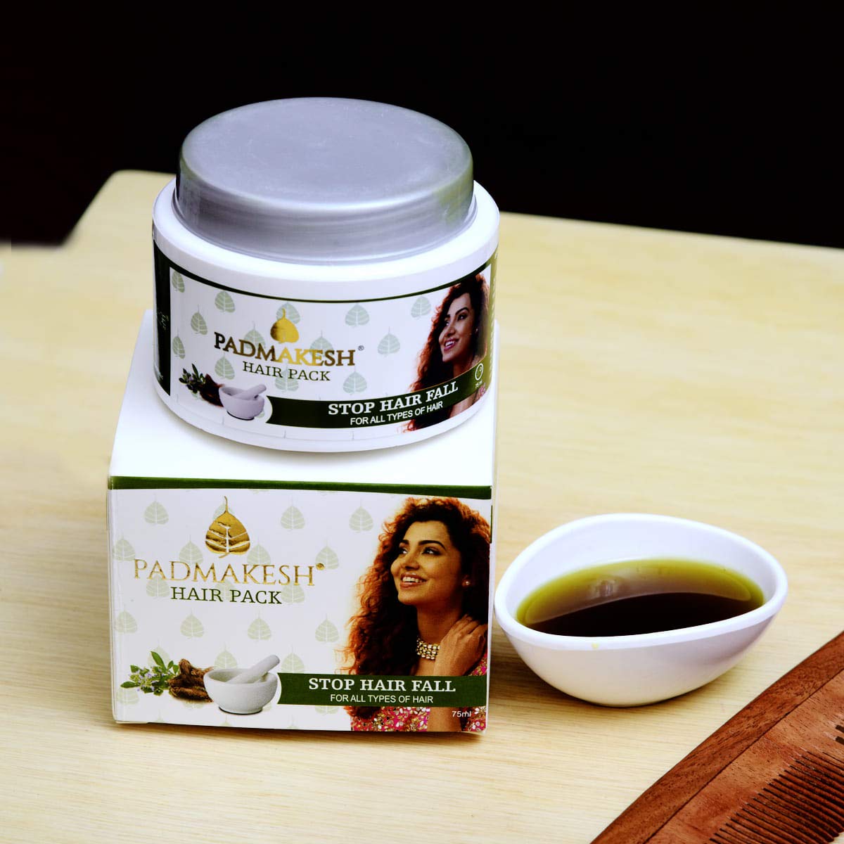 Padmakesh Hair Pack with Amla, Baheda, Jatamansi, Nirguni & Coconut Oil to Control Hair Fall & Reduce Visible Flakes