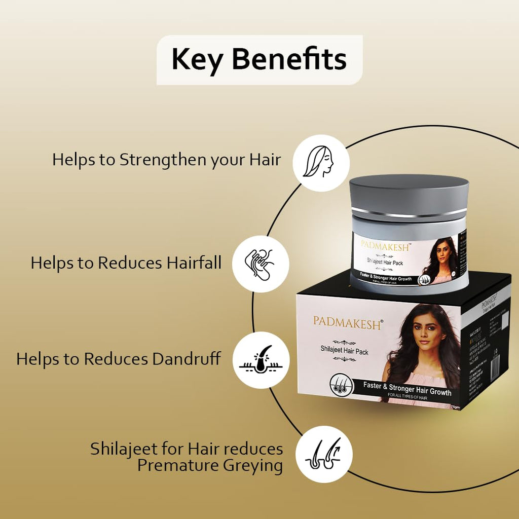 Padmakesh Shilajit Hair Pack for Hair Care | Nirogam