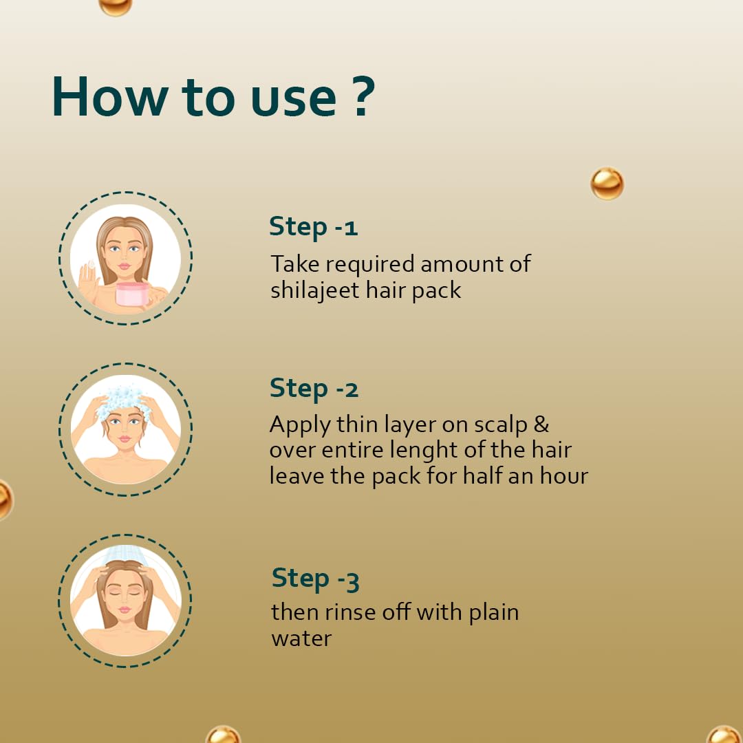 Padmakesh Shilajit Natural Hair pack Help for Makes hair longer, stronger, thicker, and shinier | Suitable for all types of hair (75 gm)