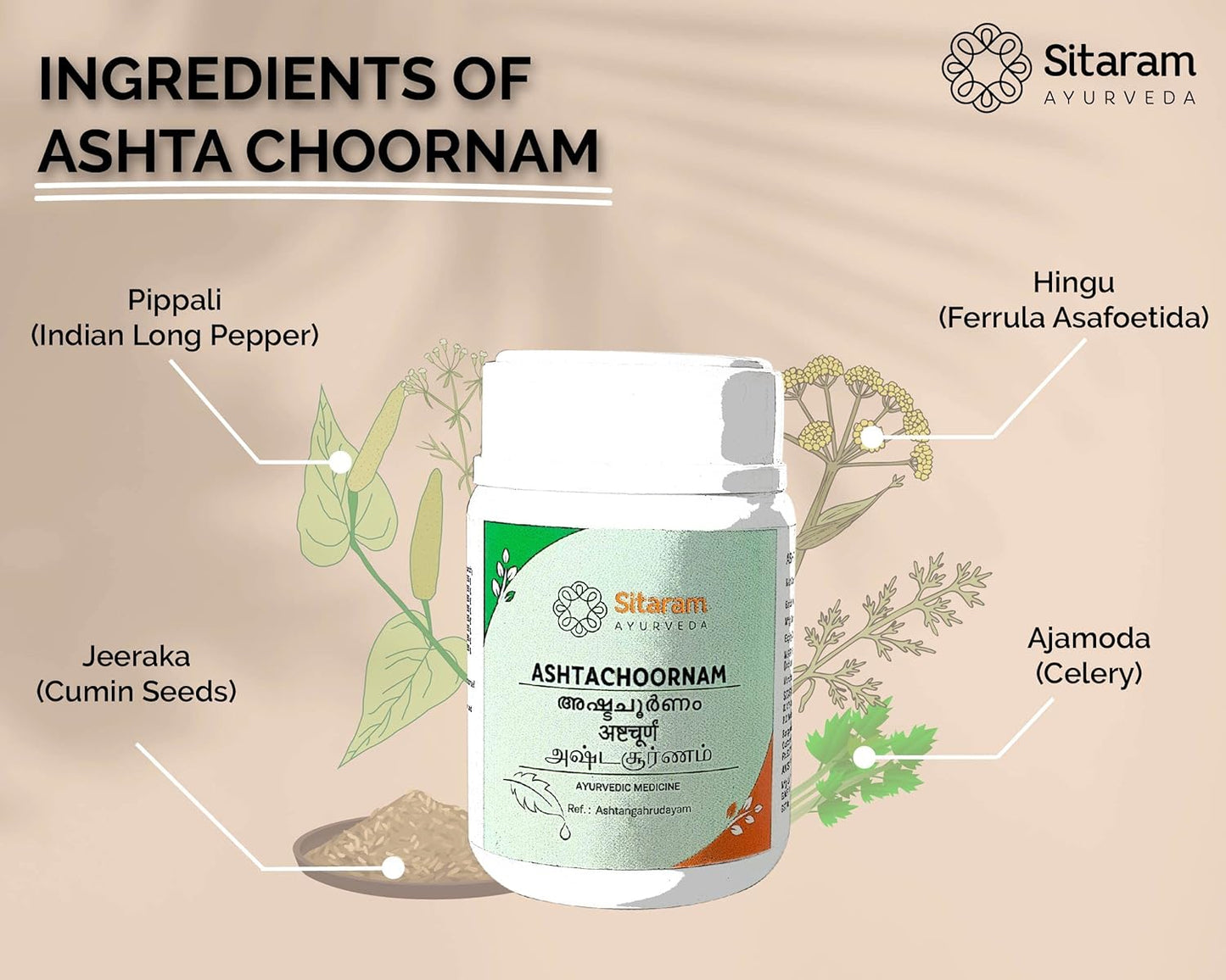 Ashta Choornam Ayurvedic Digestive Powder - Pack of 4* 50g