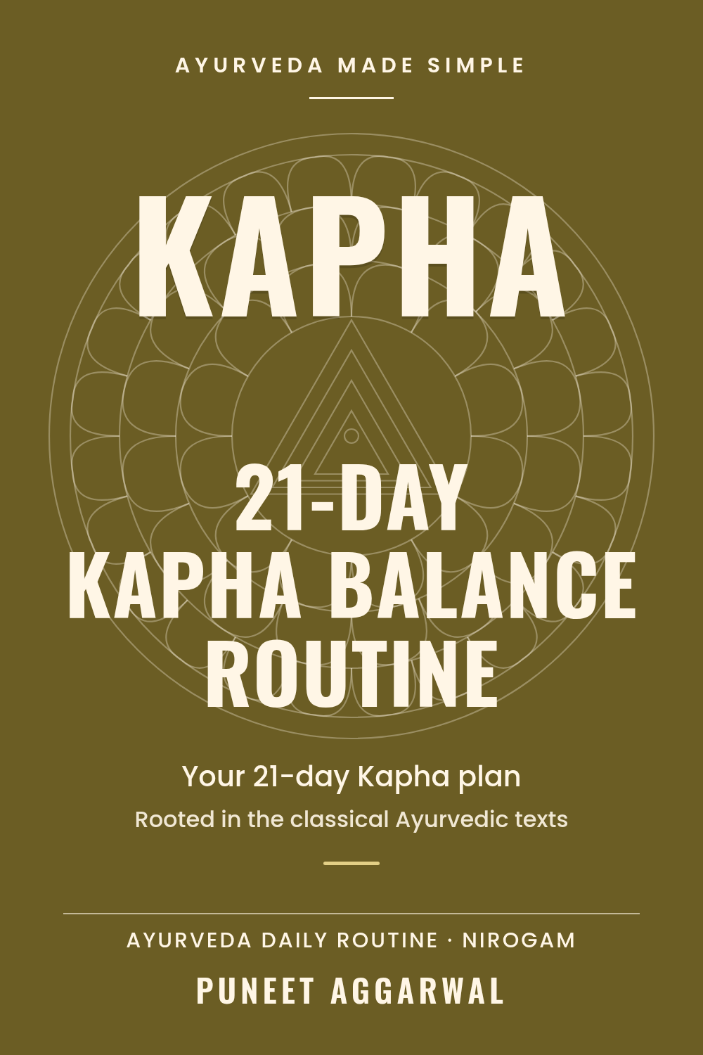 Kapha Balance 21-day Ayurvedic routine PDF guide cover