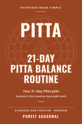 Pitta Balance 21-day Ayurvedic routine PDF guide cover